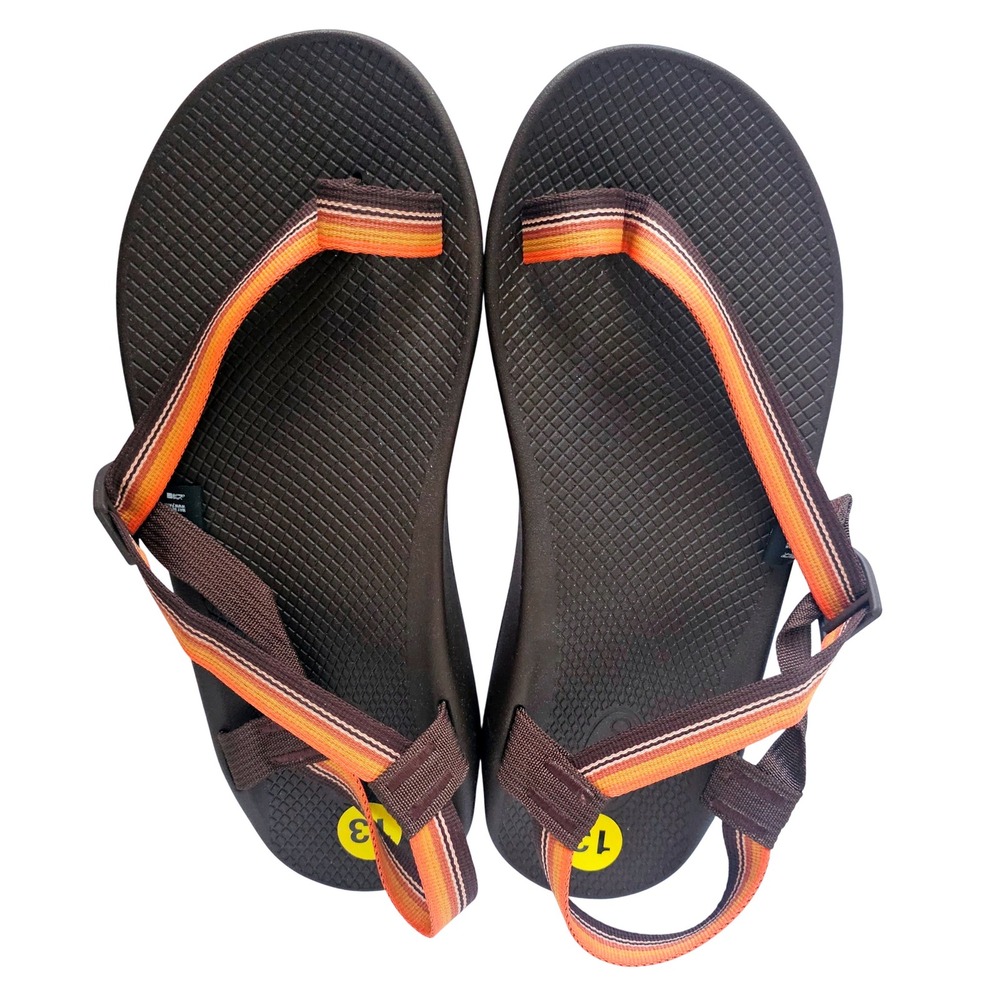 Chaco Bodhi Classic Strap Toe Loop Sandals Mens 13 Brown Orange‎ Minimal Hiking
